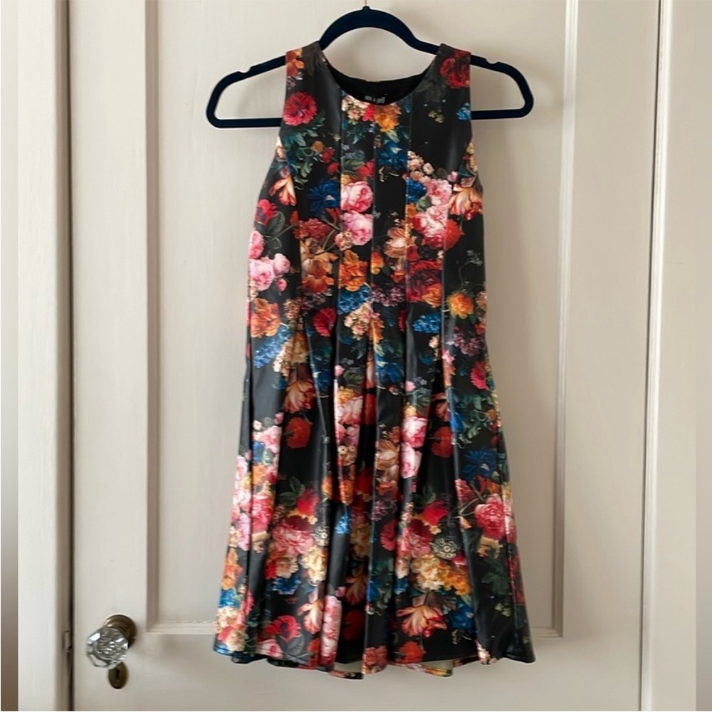 Ava & Yelly Girls Pleated Faux Leather Dress 14